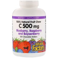 Natural Factors, 100% Natural Fruit Chew Vitamin C, Blueberry, Raspberry and Boysenberry